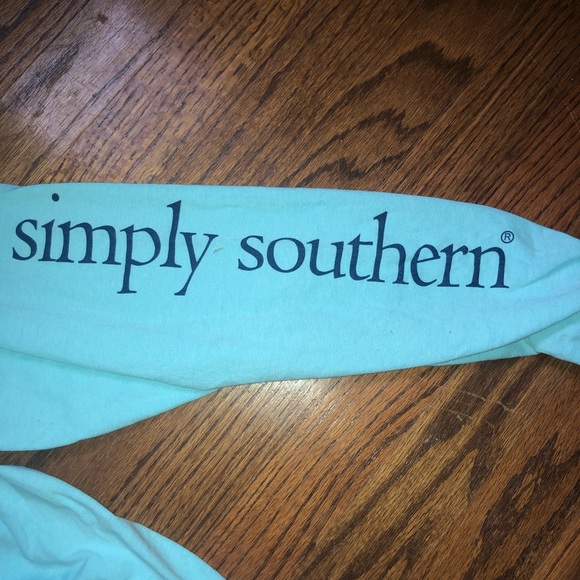 Women’s Simply Southern Teal Turtle Long Sleeve Tee Size Medium - Picture 3 of 5